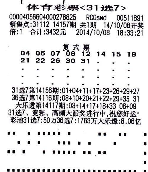 探索福建体彩31选7，数字背后的幸运与希望31选7福建体彩网走势图