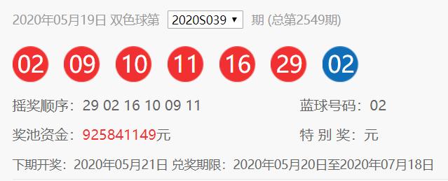 2020039期双色球开奖，梦想与希望的碰撞双色球开奖2020039期结果